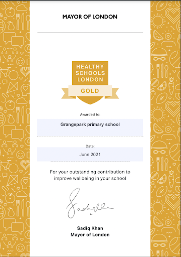 Healthy School London Certificate